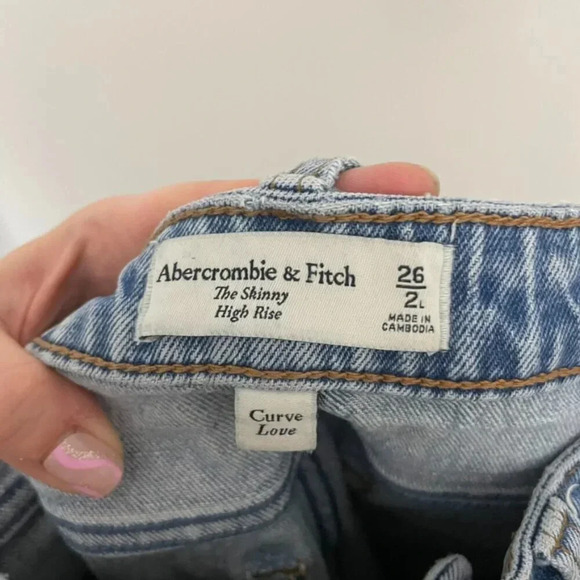 Abercrombie & Fitch Curve Love High Rise The Skinny Jeans Size 2/26 Long - Picture 3 of 6